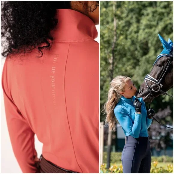 PS of Sweden Toska Long Sleeve Half Zip Baselayer equestrian L large jade green - Picture 2 of 10